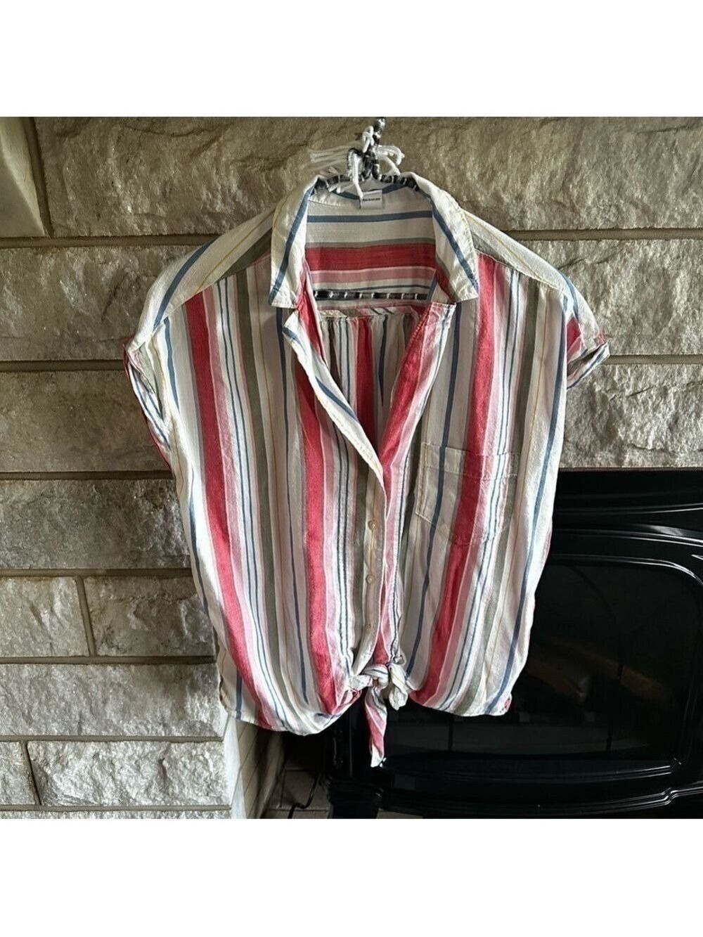 *5 for $45* Old Navy Striped Tie Front Button Down Top Small